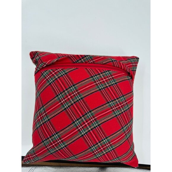 Christmas Tree & Wreath Decorative Throw Pillows Set Of 2 16"x16" Mud Pie Cotton - Picture 5 of 9